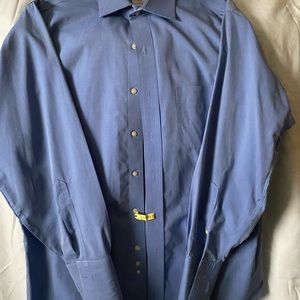 Brooks Brothers 	346 Cotton Button Down Dress Shirt Long Cuffs	Blue	17-34